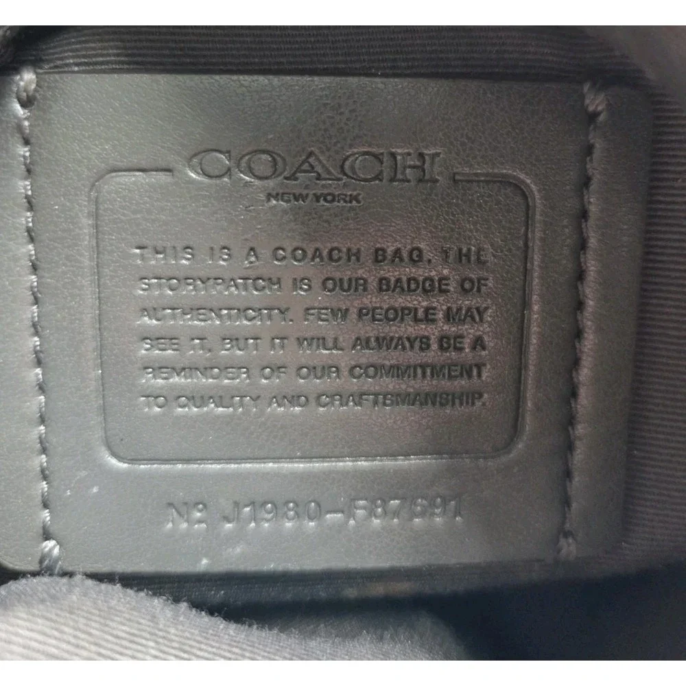Coach Mini Abby Duffle Silver Leather Satchel Duffle Bag Purse F87691 Crossbody - Picture 9 of 9